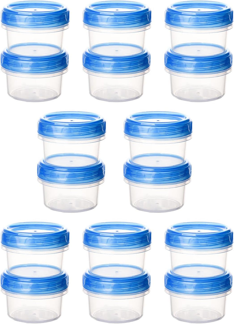 Salad Dressing Containers, [16 Pack*2 oz] Reusable Easy to Open Dressing, Condiment, Sauce, Dip Containers to Go With Leak-Proof Twist Top Lids, Bpa Free, Safe For Microwave, Freezer, Dishwasher