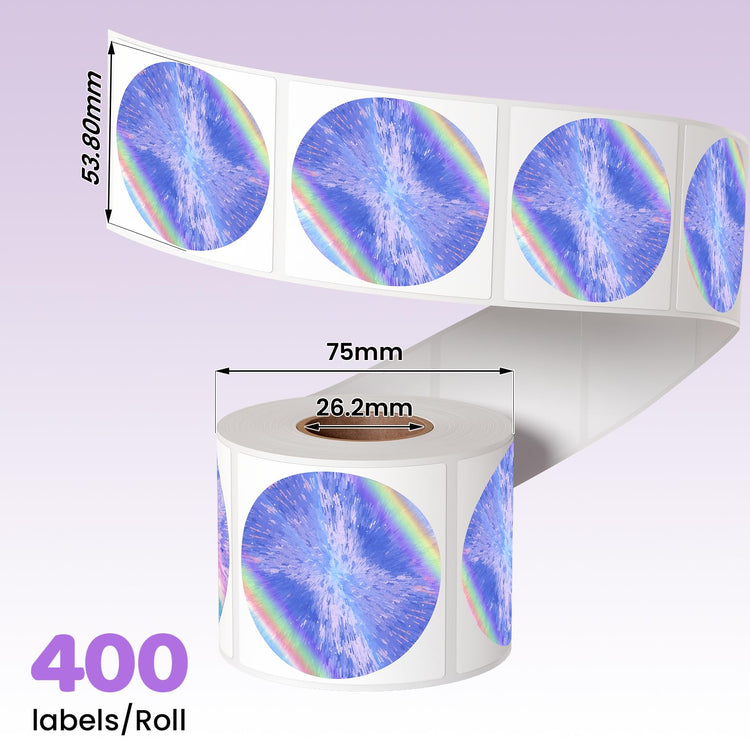 2" Round Rainbow Thermal Labels