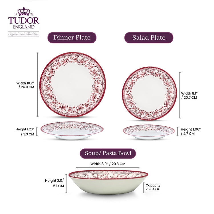 12 Piece Porcelain Dinnerware Set for 4