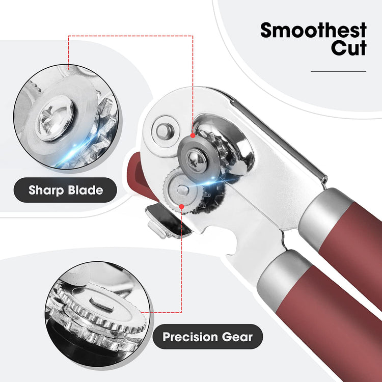 Heavy Duty Hand Can Opener Manual with Magnet Lid Remover