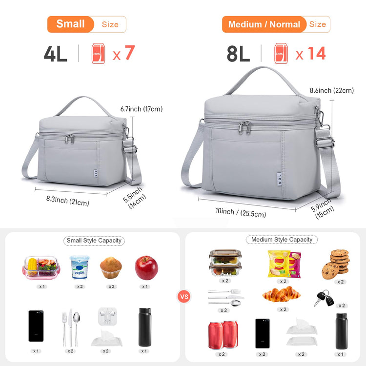NOL Insulated Lunch Bags for Women Cooler Bag Lightweight Nylon Waterproof Lunch Box for Work