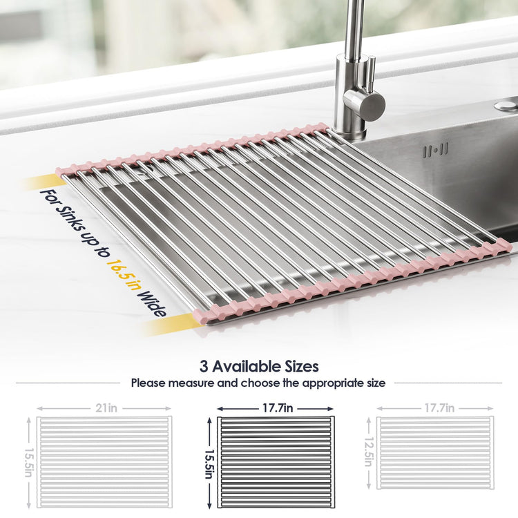 Roll Up Dish Drying Rack Over Sink