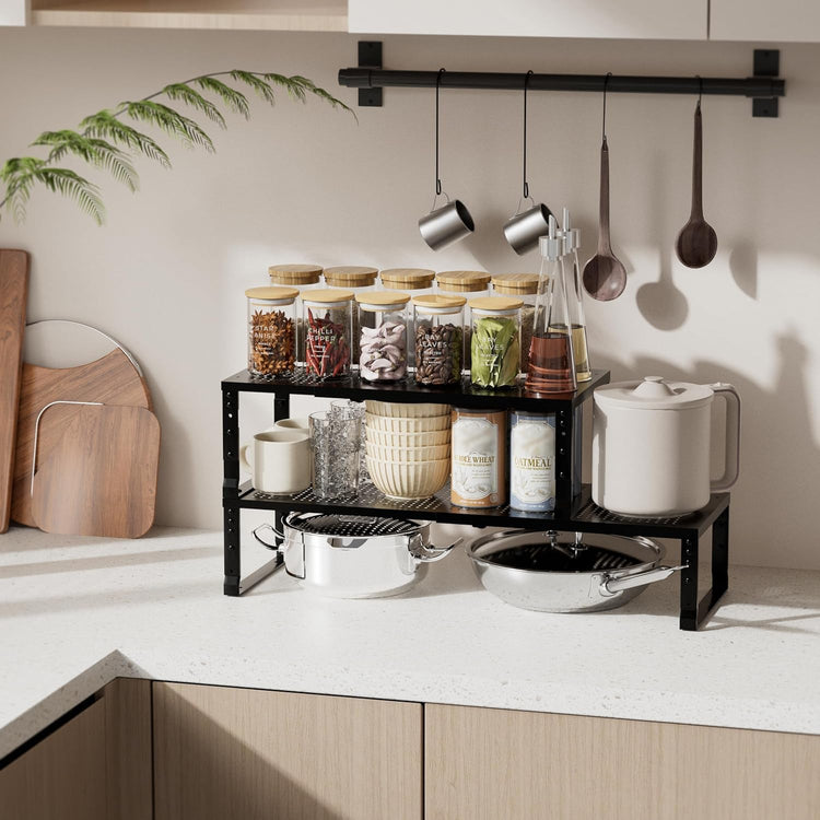 Expandable Spice Rack & Kitchen Cabinet Organizer (2 Count)