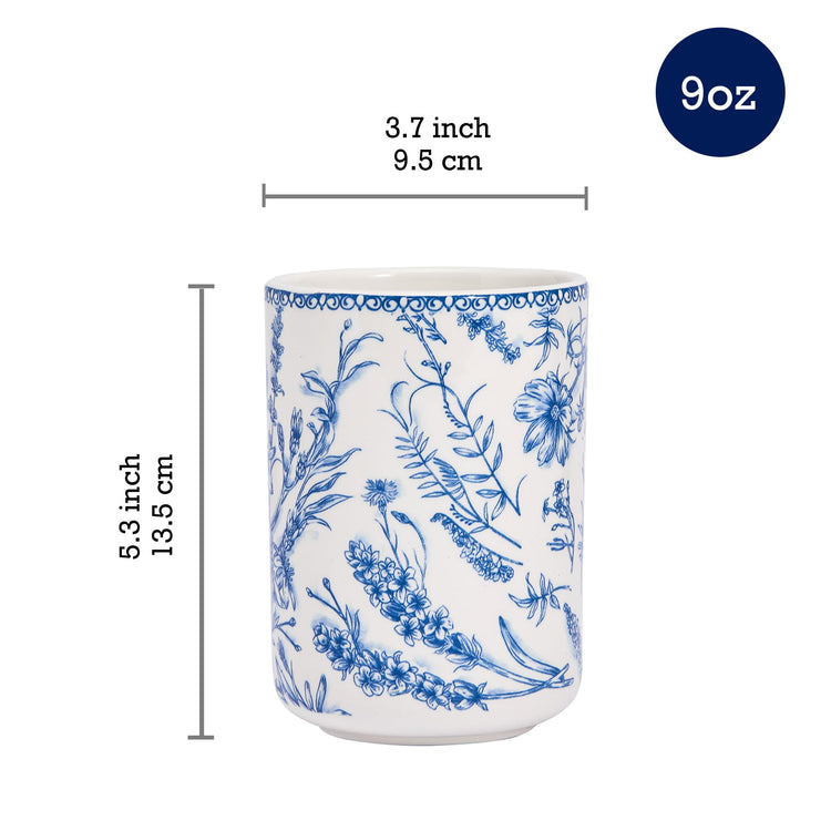 Blue Garden Toile De Jouy Ceramic Utensil Holder Set of 2 (2 Count)