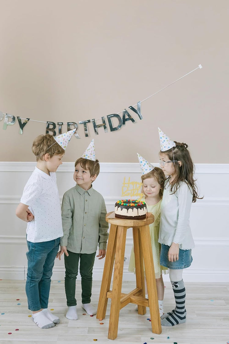 Happy Birthday Cake Topper - Glitter Gold Birthday Cake Top Decorations (Gold)