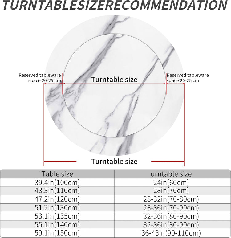 31.5" Lazy Susan for Table Top Sintered Stone Rotating Serving Tray for Dining Table, Kitchen Lazy Susan Organizer Spinning Rotating Food Server Party Centerpieces