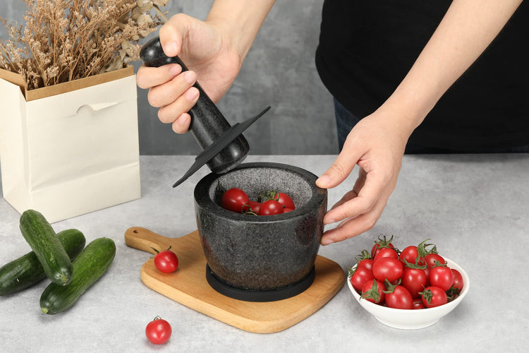Mortar and Pestle Set Carved from Natural Granite