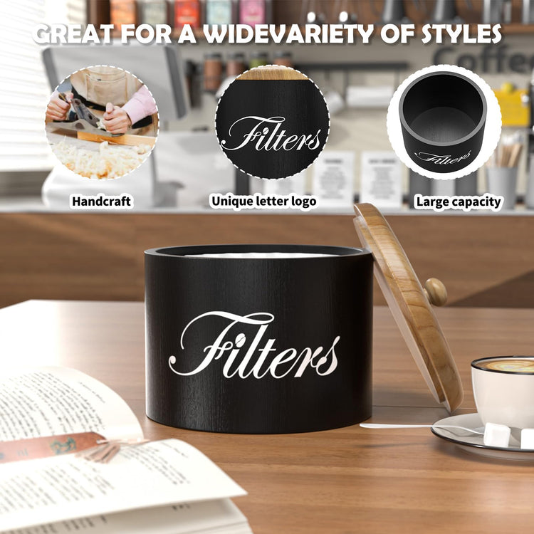 Wooden Coffee Filter Holder with Lid