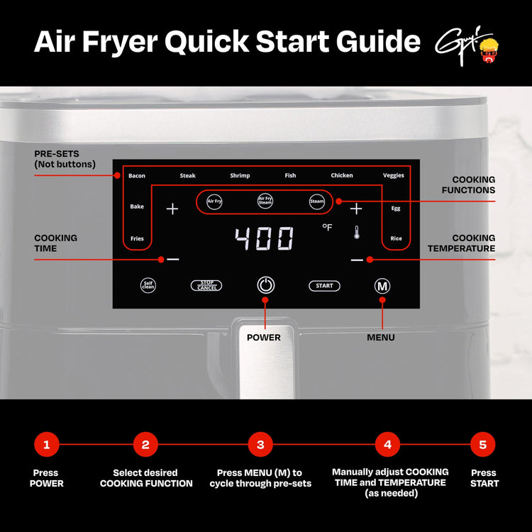 6.5 Quart Steam Air Fryer with Moisture Lock Technology
