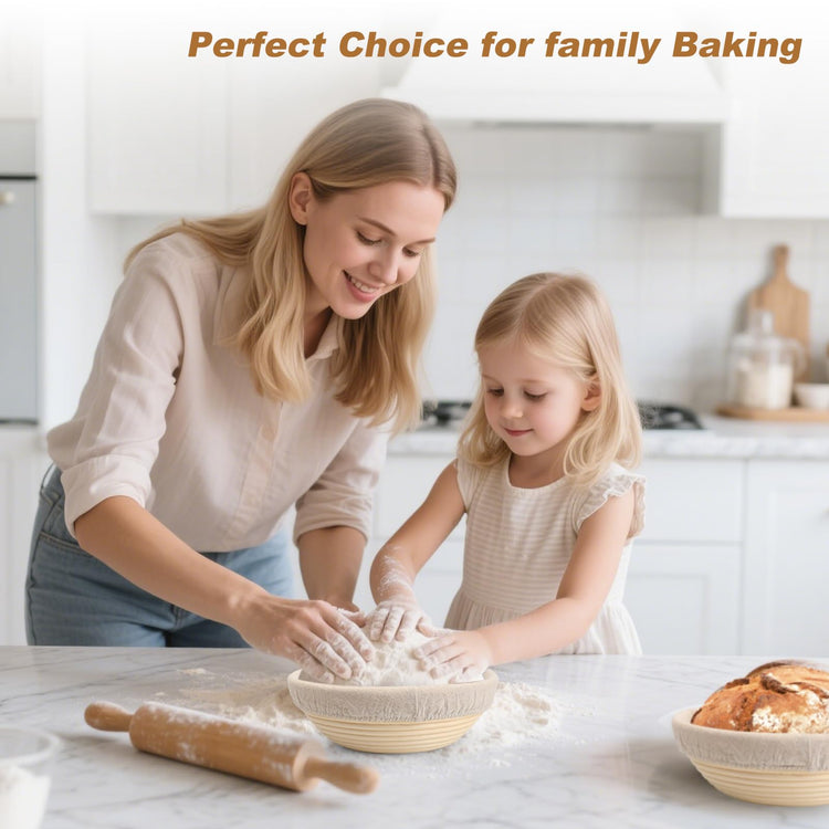 Banneton Bread Proofing Basket Set of 4PCS 6 Inch Mini Round Sourdough Dough Proofing Bowls for Sour Dough Bread Baking Supplies