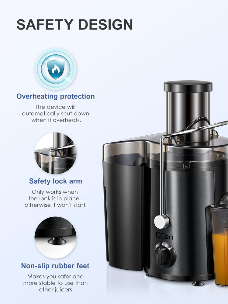 Juicer Machine 500W Centrifugal Juicer with Extra Wide Feed Chute