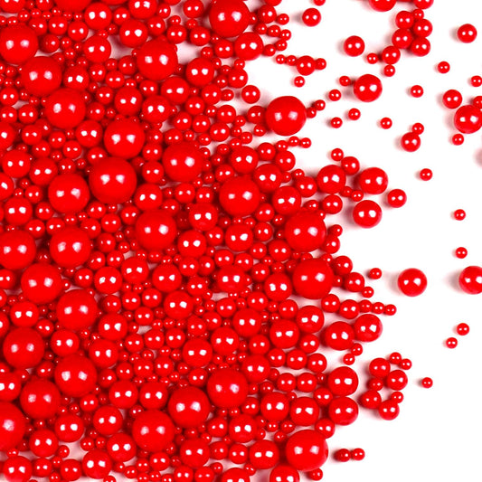 Red Pearl Sugar Sprinkles for Cake Decorating (5.29 Ounce)