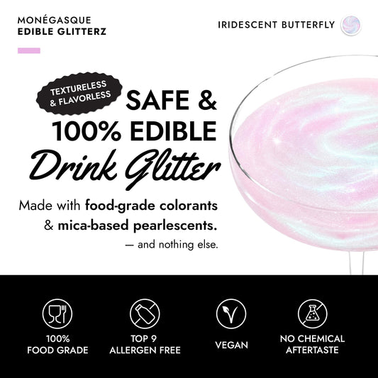 Iridescent Edible Glitter for Drinks & Cakes