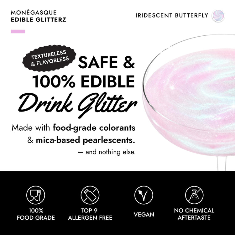 Iridescent Edible Glitter for Drinks & Cakes