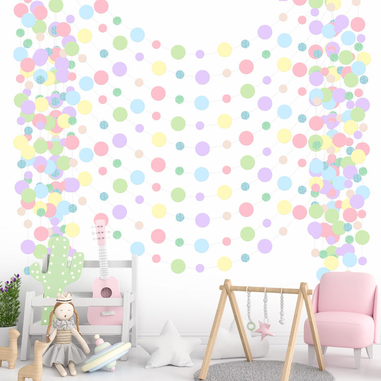 10 Pieces Circle Garland Party Paper Dot Banners (10 Count)