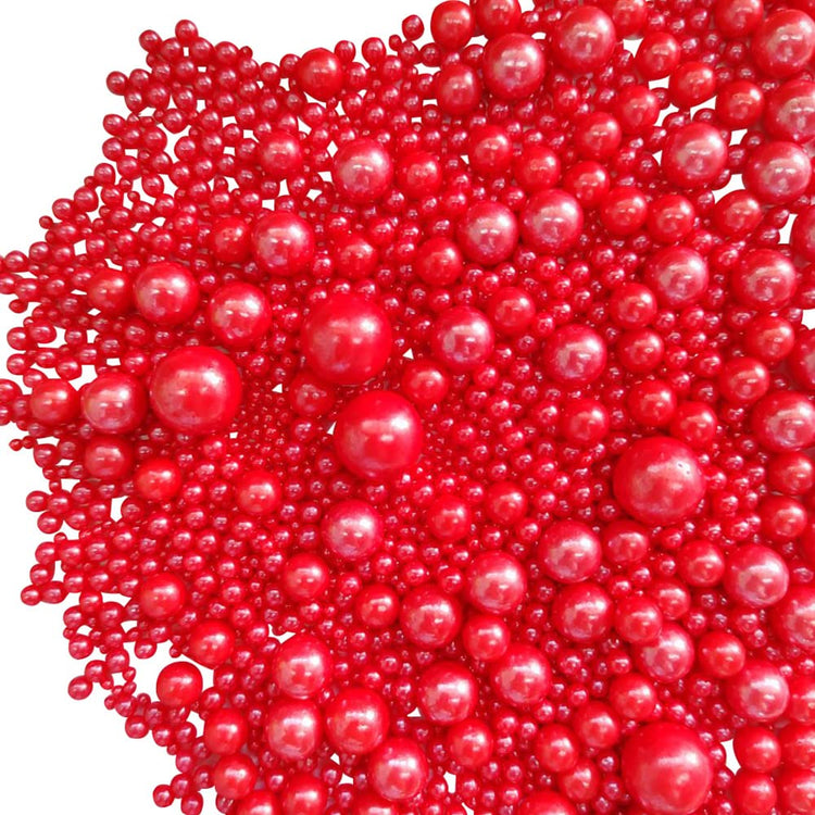 Edible Red Sugar Pearls Candy Sprinkles 120G (4.23 Ounce)