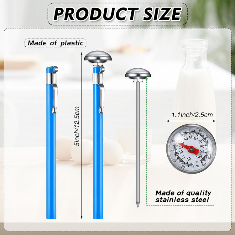6 Pcs Stainless Steel Kitchen Dial Thermometer 5" (6 Count)
