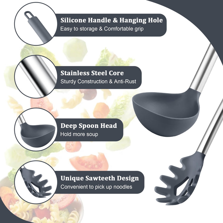 Silicone Pasta Fork and Ladle (2 Count)