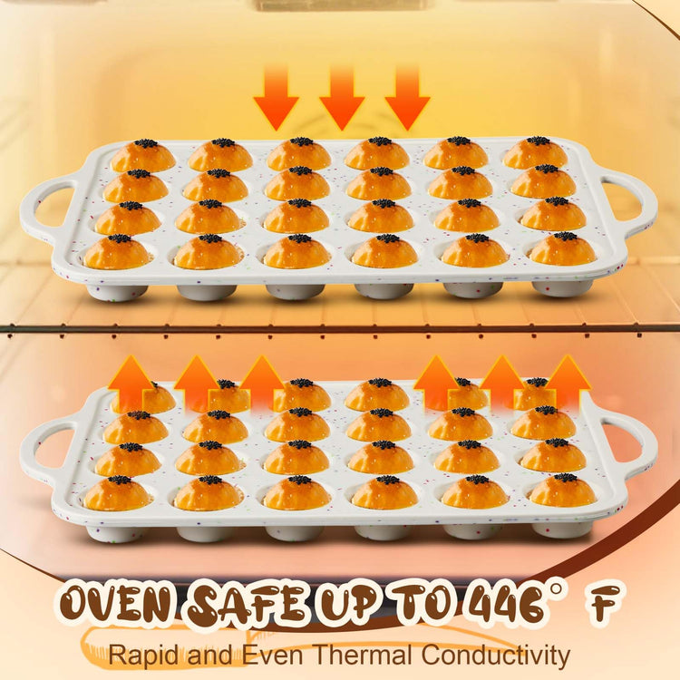 2 Silicone Muffin Pans for Baking with 200 Mini Cupcake Liners (2 Count)