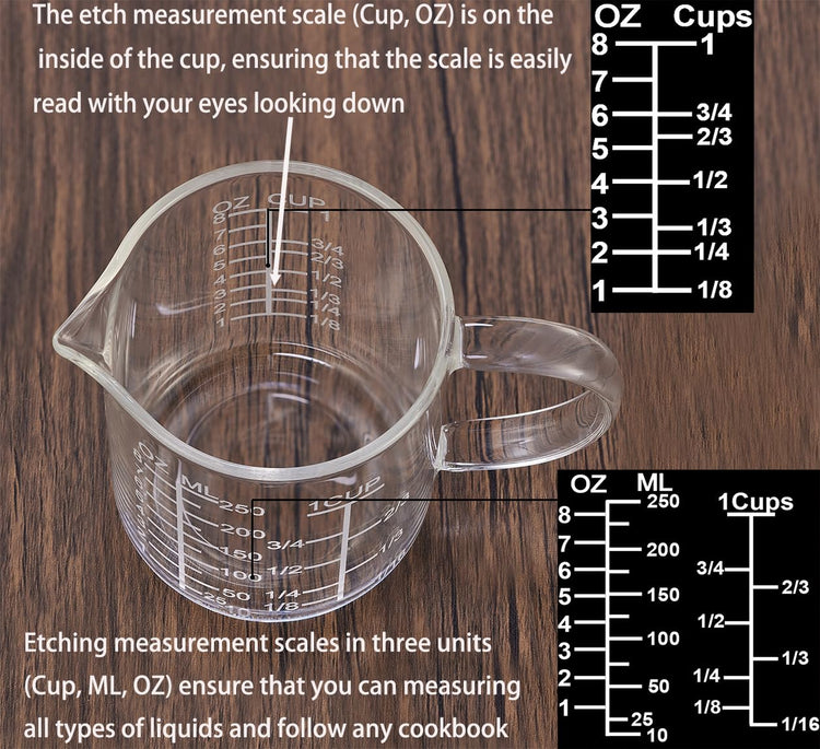 Ackers Mirror Scale Glass Measuring Cup