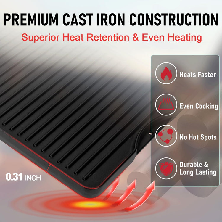 24" X 16" Reversible Cast Iron Griddle for Camp Chef