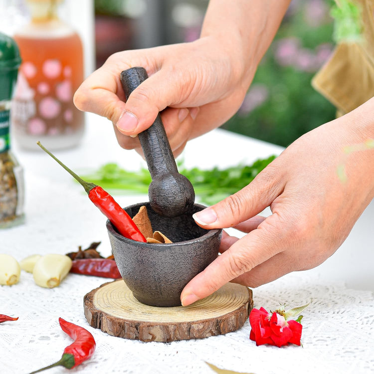 Cast Iron 3 Inches Diameter Mortar and 3.9 Inches Tall Pestle