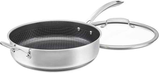 Cuisinart FusionPlus Hybrid Nonstick Stainless Steel Cookware, 5-Quart Sauté Pan with Cover and Helper, PFAS-Free PURELYSEAR Ceramic Technology, Scratch Proof, Cool Grip Handles, Dishwasher Safe