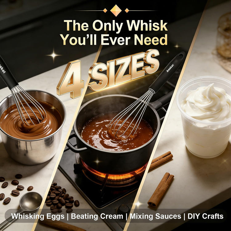 Stainless Steel Kitchen Whisk Set of 4 (4 Count)