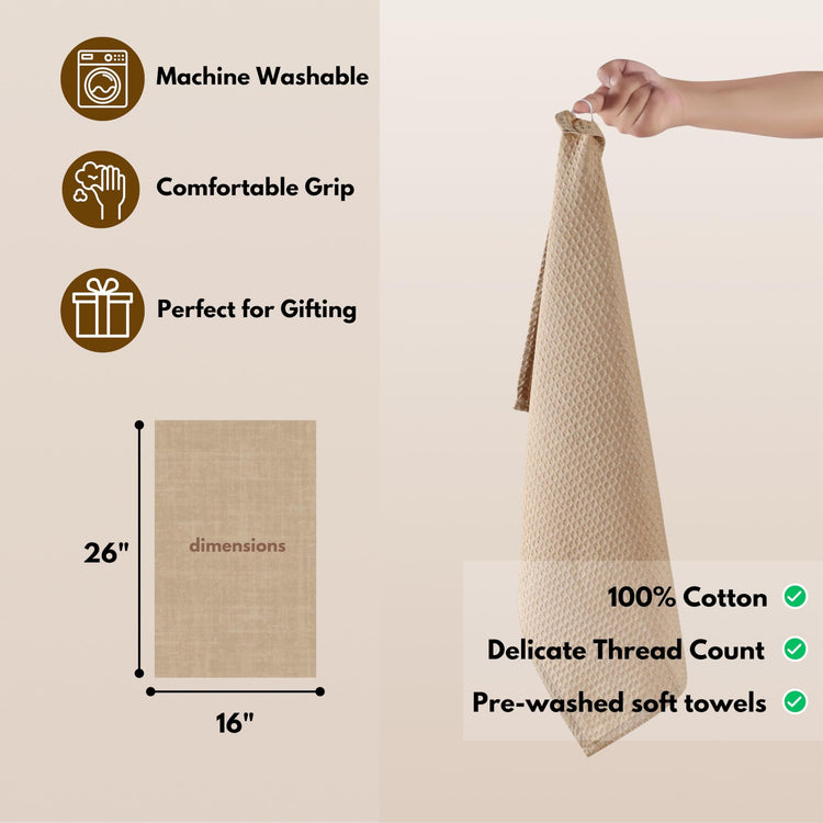 Cotton Kitchen Towel with Hanging Loop 16x26 inches (6 Count)