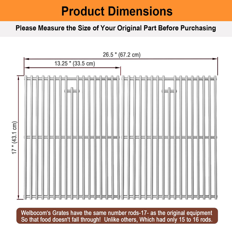 17" Grill Grates for Nexgrill 720