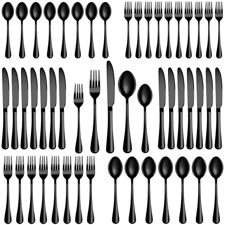 40 Pcs Black Silverware Set (40 Count)