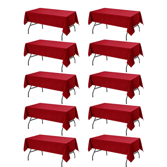 10 Pack Red Tablecloths for Rectangle Tables (10 Count)