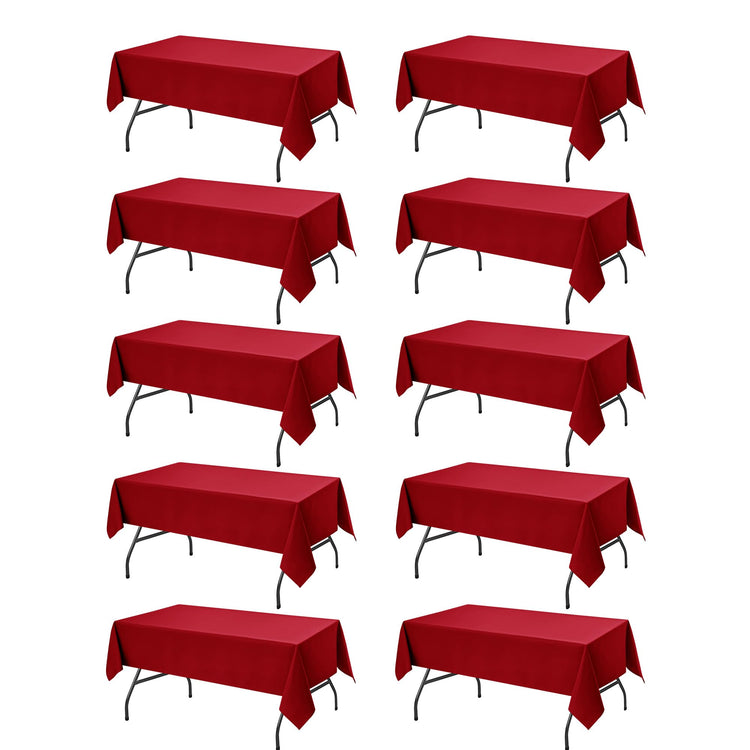 10 Pack Red Tablecloths for Rectangle Tables (10 Count)