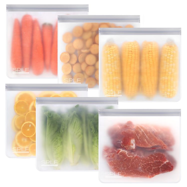 6 Pack Reusable Gallon Freezer Bags Dishwasher Safe (6 Count)