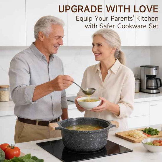 JEETEE 36Pcs Pots and Pans Set Non Stick, Cookware Set Non toxic Kitchen Healthy Induction Cooking Set W/Griddle, Sauté Pan, Baking Trays & Pancake Rake (PFOA, PFAS Free)