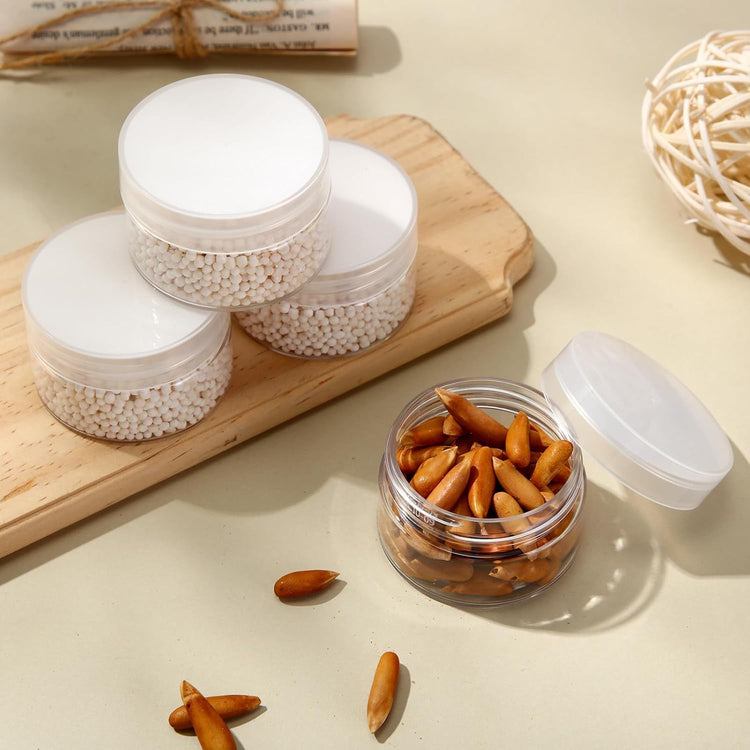 6 Pack 4 OZ Plastic Jars Containers with Lids (6 Count)