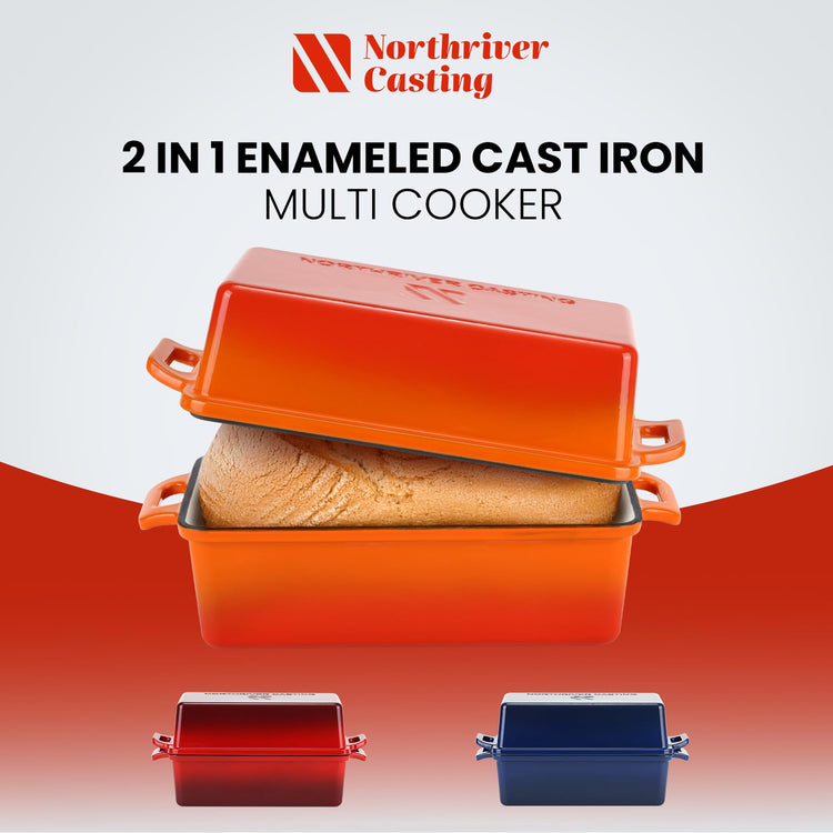 Enameled Cast Iron Loaf Pan with Lid