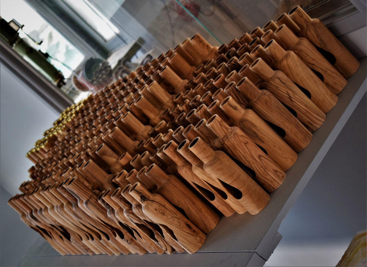 Olive wood bottle