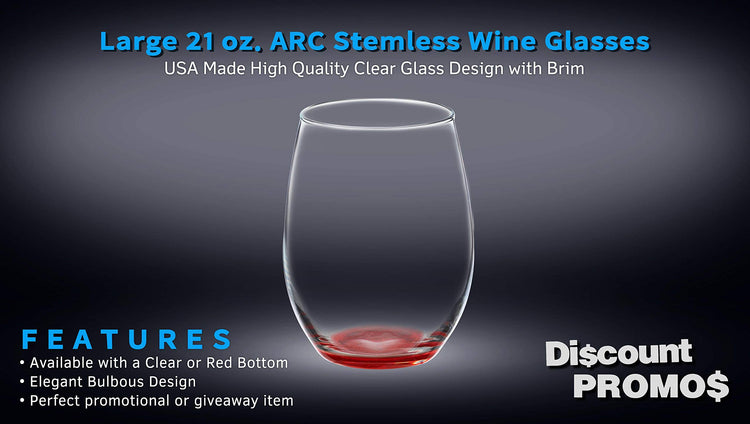 10 ARC Stemless Wine Glasses Set (10 Count)