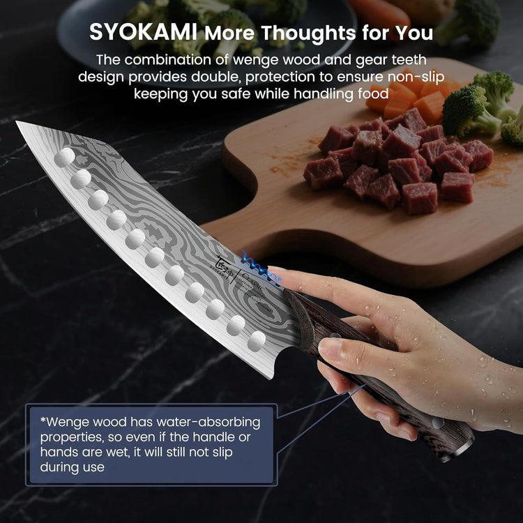 Kiritsuke knife, 8.2 Inch Chef Knife, Japanese Style High Carbon Steel, Razor Sharp for Precision Cutting, Damascus Pattern, Ergonomic Full Tang Wood Handle, Birthday Wedding Cooking Gifts