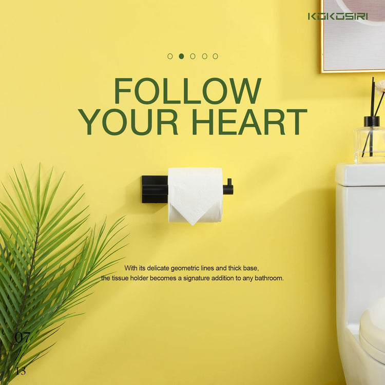Toilet Paper Holder for Bathroom Toilet Roll Holder Hold Mega Rolls Matte Black Stainless Steel B2005BK