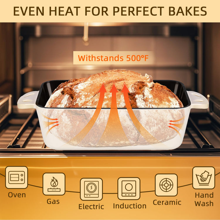 9x5 Enameled Cast Iron Loaf Pan with Lid
