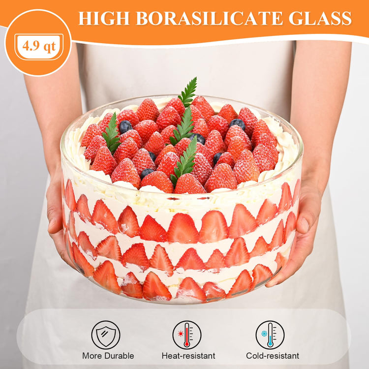 155 oz Glass Trifle Bowl with Lid