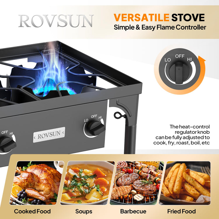 3 Burner Propane Gas Stove with Carrying Bag