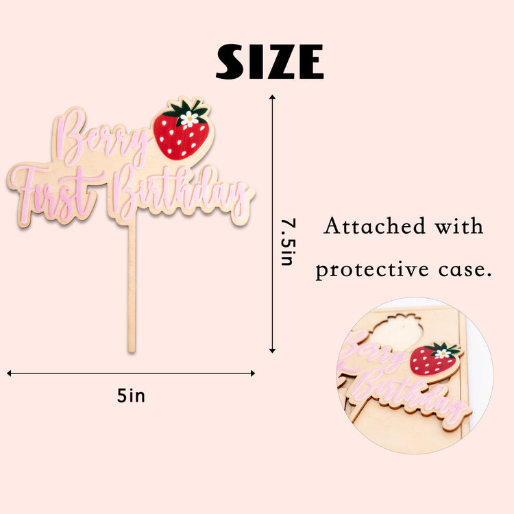 Berry First Birthday Cake Topper