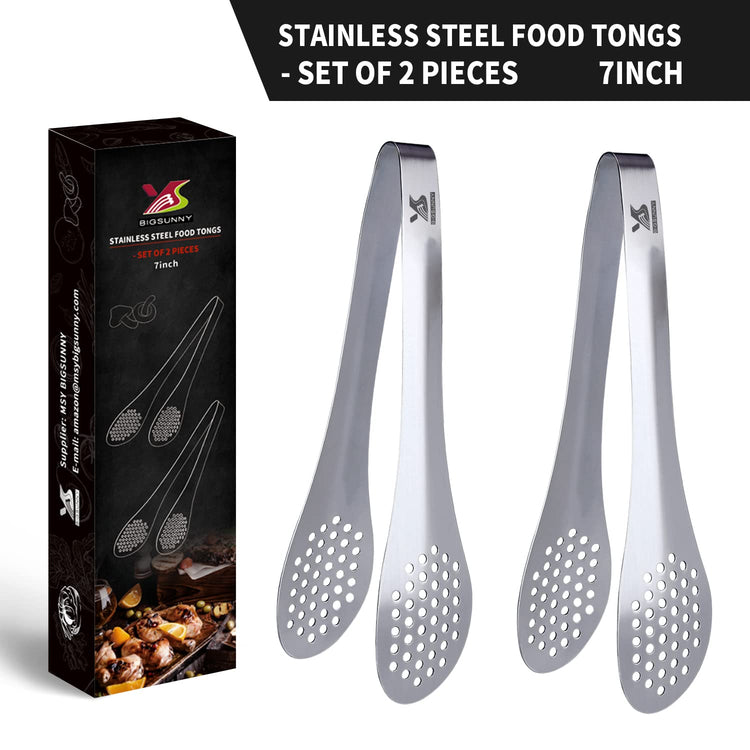 7inch Food Serving Tongs Stainless Steel Buffet Tongs
