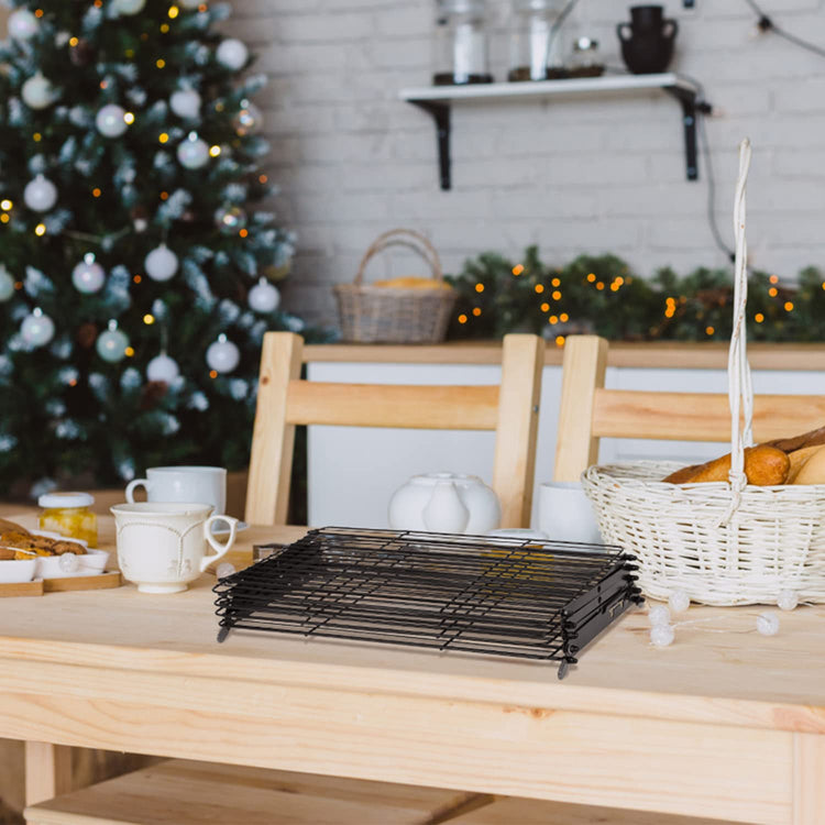 2/3/4-Tier Upgraded Collapsible Cooling Rack with Adjustable 3 Setting Design Stackable Roasting Cooking Drying Wire Cooling Rack for Cookies Baking Gifts for Women