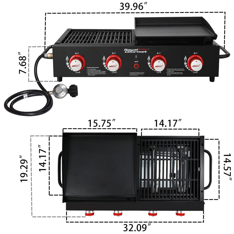 GD4002T 4 Burner Tailgater Grill and Griddle Combo