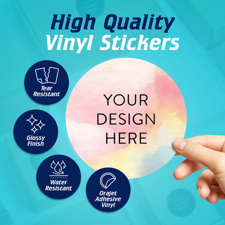 Custom Vinyl Stickers Your Image (100 Count)