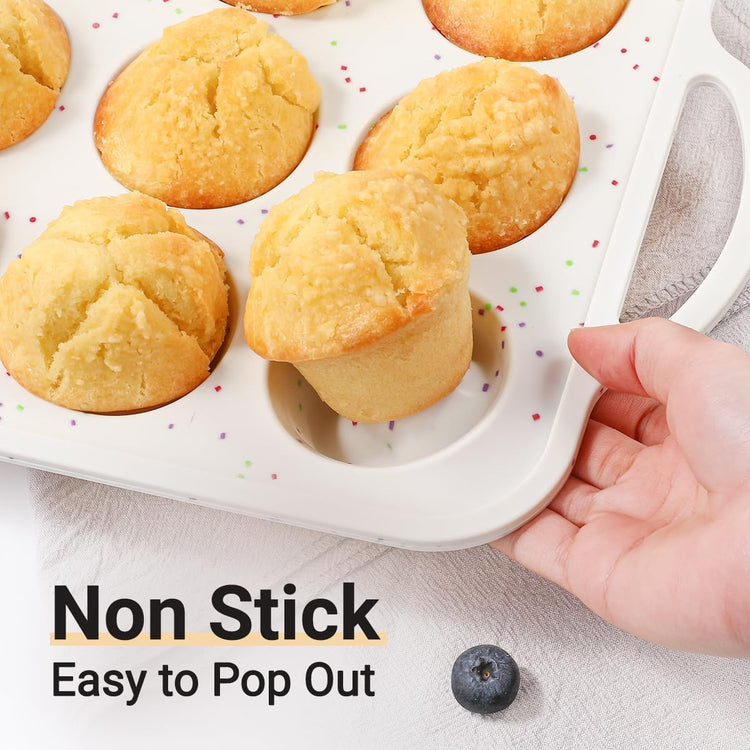 Silicone Muffin Pans for Baking (2 Count)